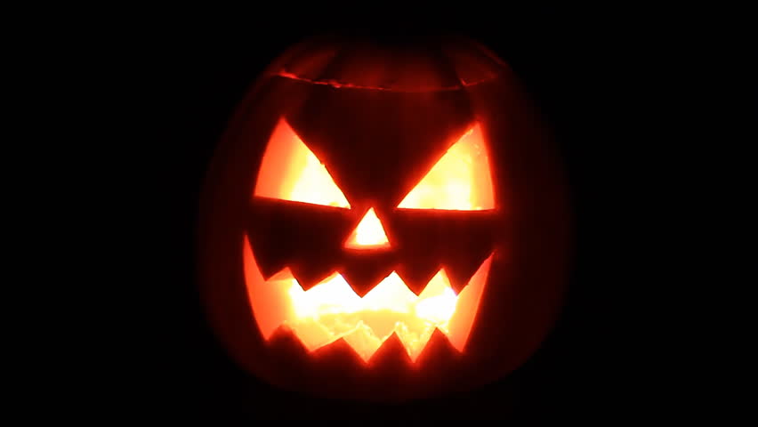 Funny Halloween Pumpkin Face with Stock Footage Video (100% Royalty,free) 12214019