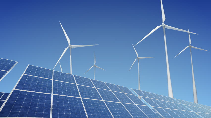 Solar Panels And Wind Turbines. Stock Footage Video 1220500 | Shutterstock