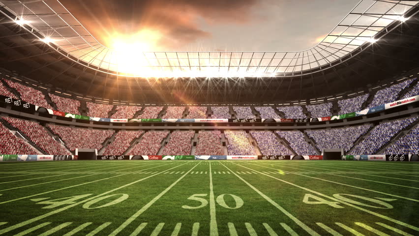 View Of An American Football Stadium With Sunny Weather Stock Footage