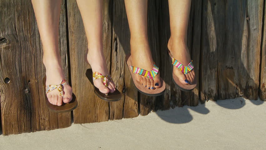 Stock Video Of Closeup Of Womens Feet In Sandals 1258699 Shutterstock