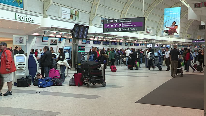 Toronto, Ontario, Canada March 2014 Toronto Pearson Airport Crowded ...