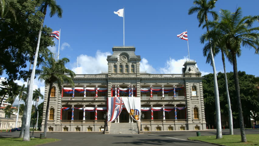 Iolani Palace In Downtown Honolulu, Oahu, Hawaii, The Only Royal Palace 