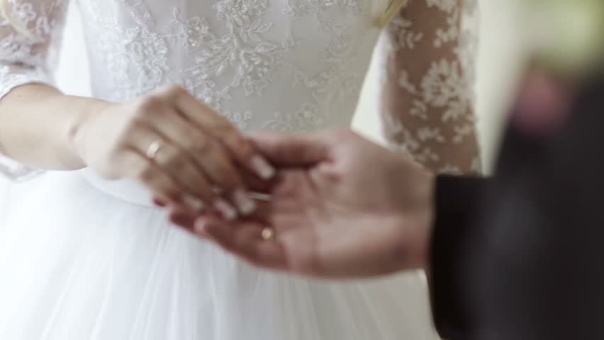 No Wedding Without Wedding Rings. Close Up RAW Footage Of A Young ...