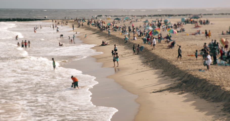 Stock Video Clip of Atlantic City beach 5K Timelapse tilt down ...