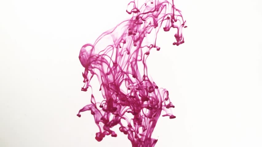 Pink Ink In Water.Creative Slow Motion. On A White Background. Stock ...