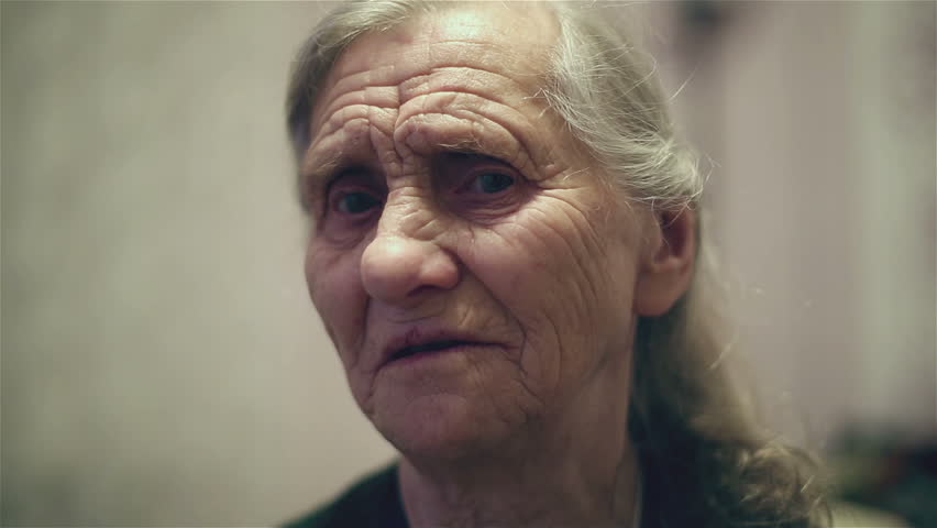 Sad grandmother. Face older Lady. Grandma face.