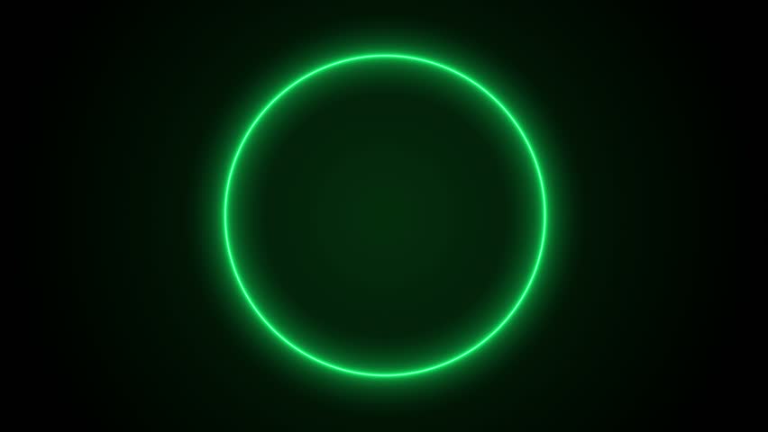 Abstract Neon Circle Loop Green Stock Footage Video (100% Royalty-free
