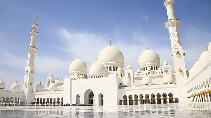 Sheikh Zayed Grand Mosque In Abu Dhabi, UAE Stock Footage 