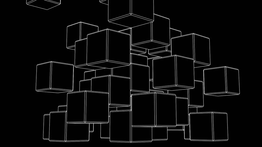 White Wire Frame Cube Abstract Stock Footage 100 Royalty White Wire Frame Cube Abstract On Black Background 3d Render Animation