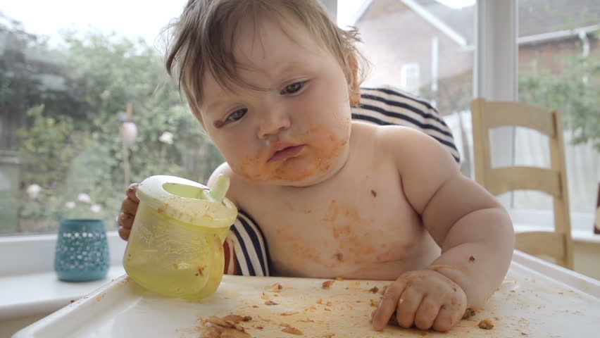 Little Baby Girl Is Messy Stock Footage Video 100 Royalty Free 15326209 Shutterstock