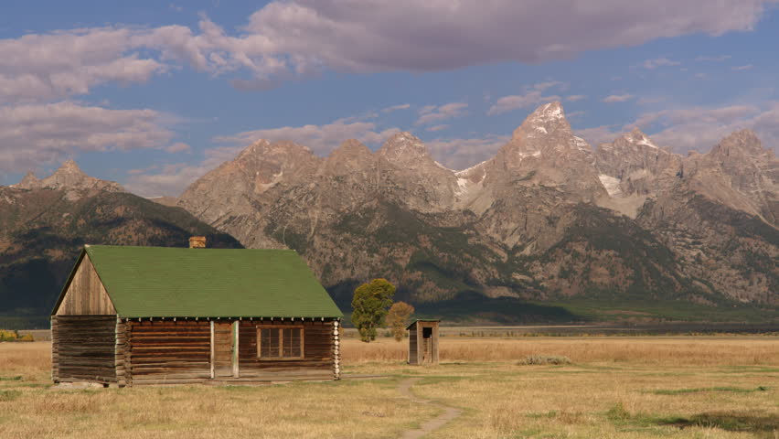 Pioneer Cabins In Grand Teton Stockvideos Filmmaterial 100