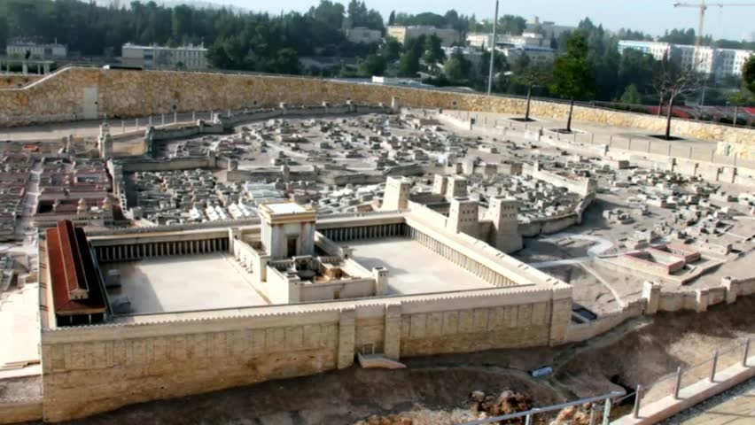 Closeup Model Of The Second Temple .Jerusalem.The Holy Temple Stood On ...