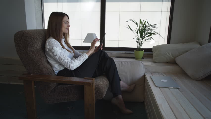 A Businesswoman Is Relaxed During Stock Footage Video 100