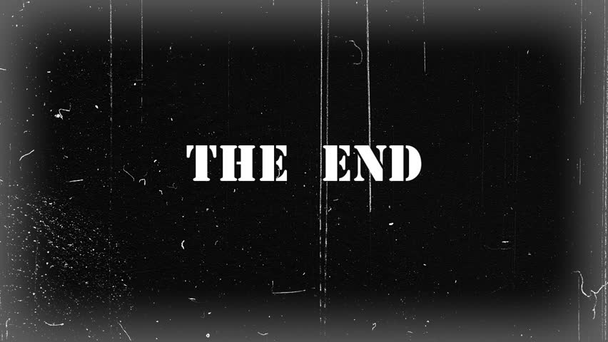Vintage "The End" Animation Color Version. Include Alpha Channel. Film