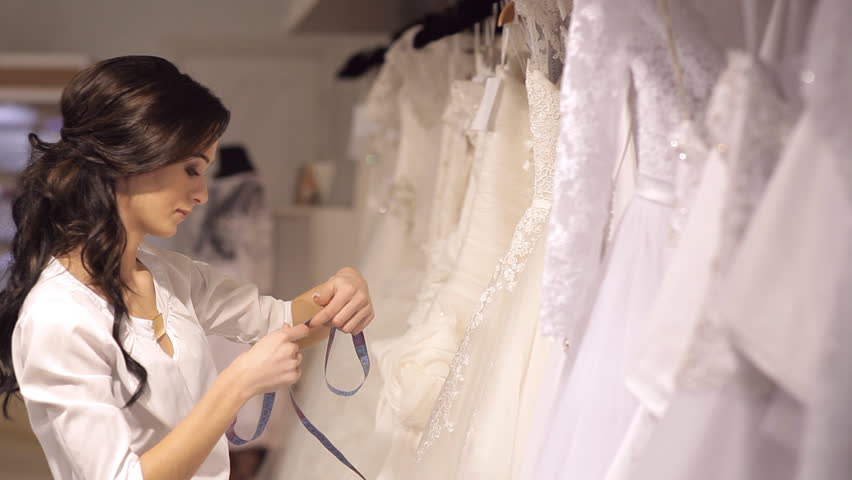 Wedding Salon Consultant Helps The Stock Footage Video 100