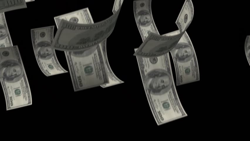 Money Animation Money Falling Over Stock Footage Video (100% Royalty