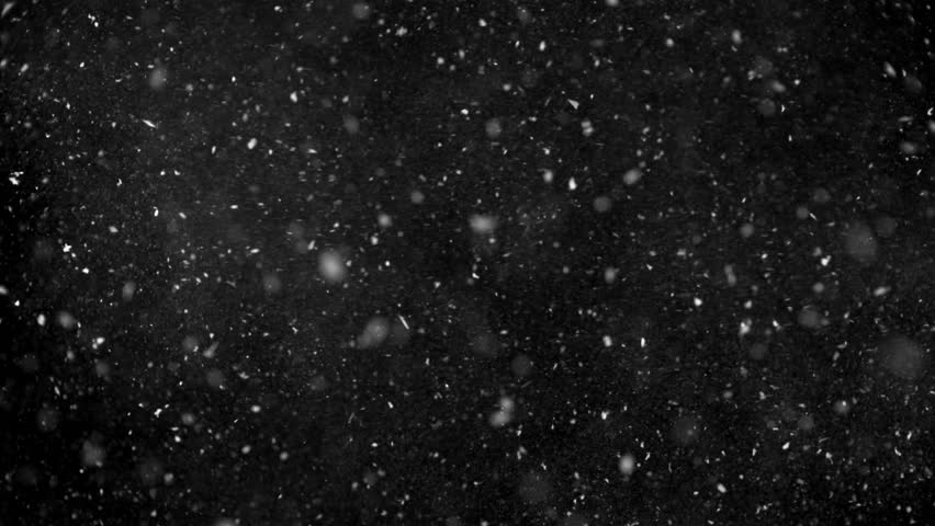 Artificial Theatre Snow On Black Background. Real Shot, Not Cg. Use It ...