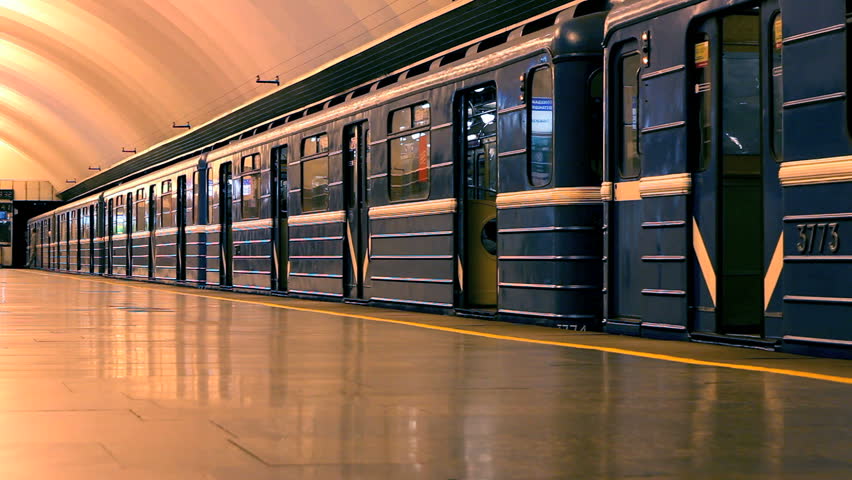 Train at the Underground Station Stock Footage Video (100% Royalty-free ...