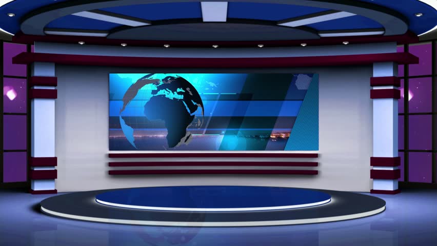 News Tv Studio Set Stock Footage Video 100 Royalty Free