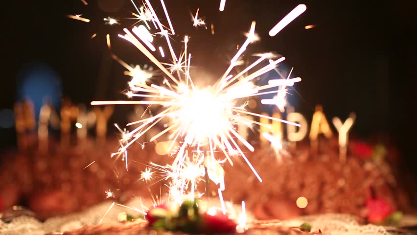 Burning Sparkler On a Birthday Stock Footage Video (100 Burning Sparkler On a Birthday Stock Footage Video (100