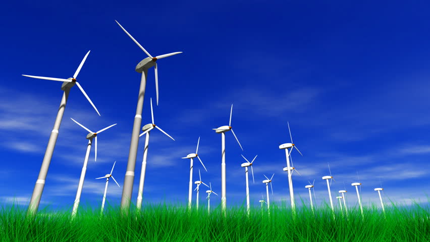 Wind Farm Near Denmark At Sea High Definition Footage. Stock Footage