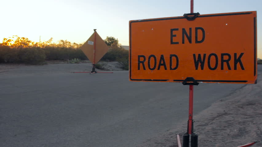 Road Work Ahead Sign Stock Footage Video | Shutterstock