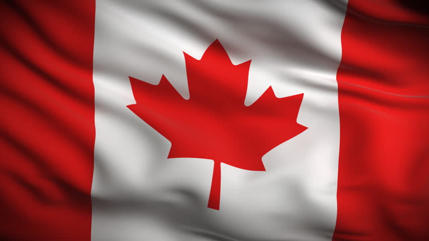 Seamless Canadian Flag Waving In The Wind - Seamless Loop With Highly ...