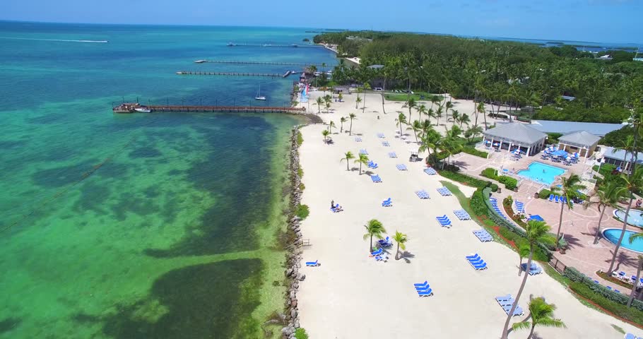Aerial 4k View Of Tropical Paradise Island Islamorada