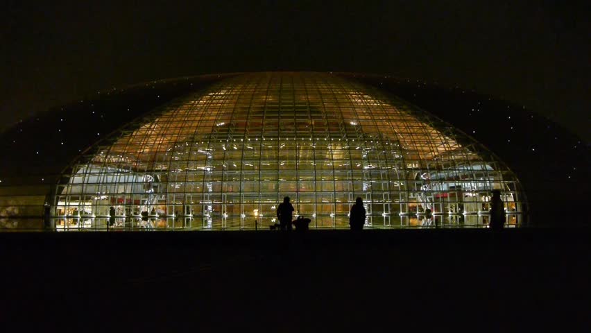 Modern Architecture Videos beijing china national grand theatre in reflection in lake water Modern Architecture Videos beijing china national grand theatre in reflection in lake water
