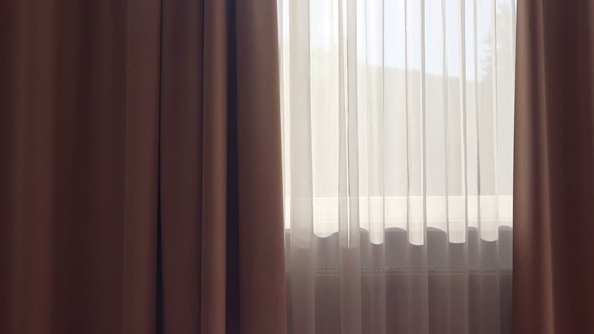 Apartment Curtains In Dark Room Stock Footage Video 100 Royalty