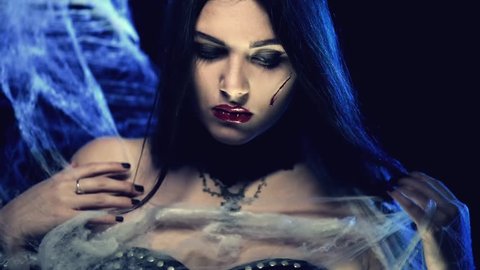 Beautiful Halloween Vampire Woman Portrait Beauty Stock Footage Video (100%  Royalty-free) 20086909 | Shutterstock