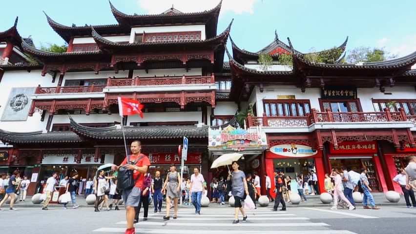 Chenghuangmiao Street With Travelers And Stock Footage Video (100% ...