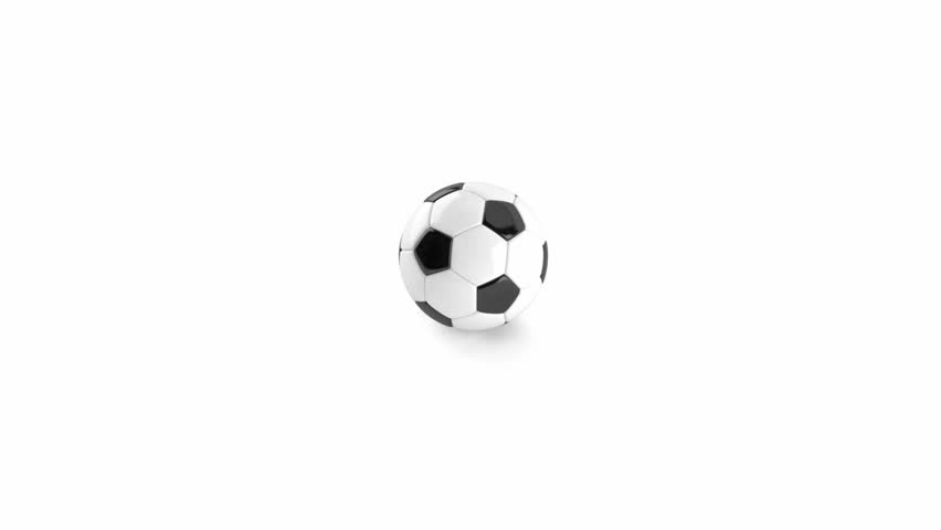 Soccer Ball Bouncing And Spinning, Animated Loop, Minimal Design
