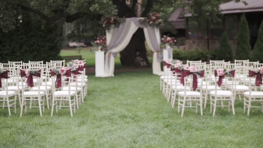 Outdoor Wedding Ceremony Decoration Before Reception Beautiful