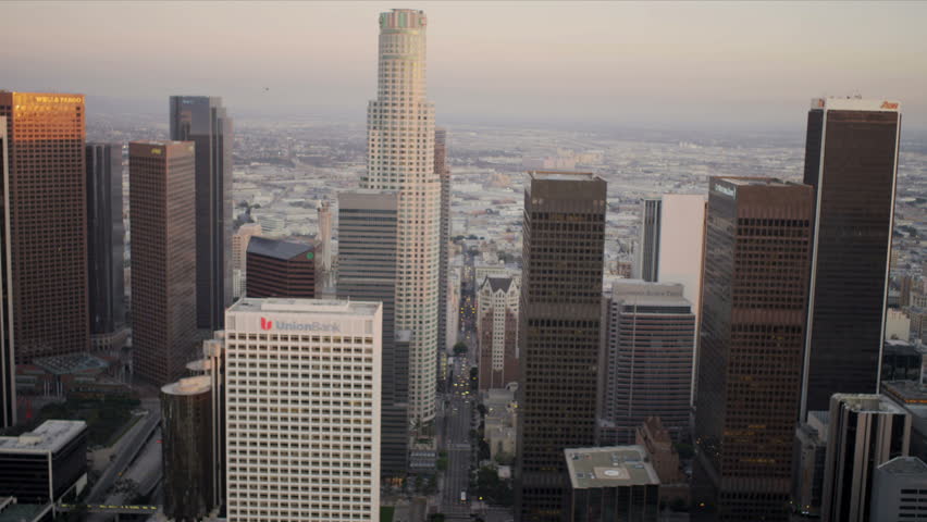 Los Angeles, CA - CIRCA 1999: AERIALS LS Of Downtown Los Angeles At ...