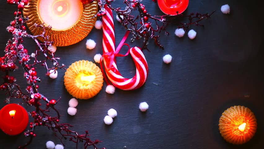 hd0026christmas holiday food background with candy cane decorations candles garland and evergreens border over dark background table new year - Candy Cane Christmas Table Decorations hd0026christmas holiday food background with candy cane decorations candles garland and evergreens border over dark background table new year - Candy Cane Christmas Table Decorations