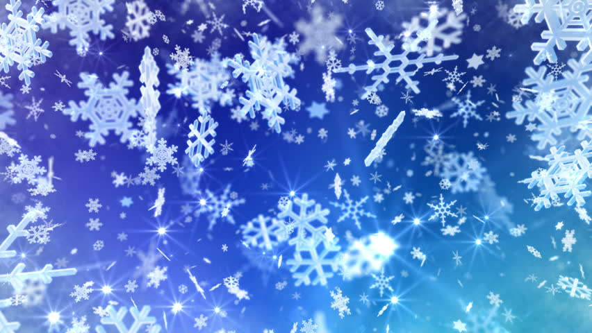 4K Seamless Looping Snow Flakes Particles On Light Blue Gradient ...