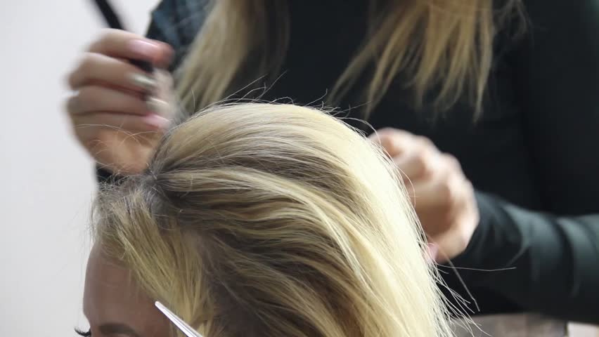 Hairdresser Coiffeur Makes Lush French Twist Hairstyle