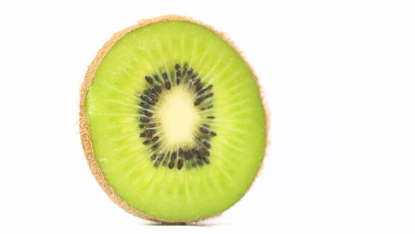 Juicy Kiwi Slice On White Background Stock Footage Video 5579507 | Shutterstock