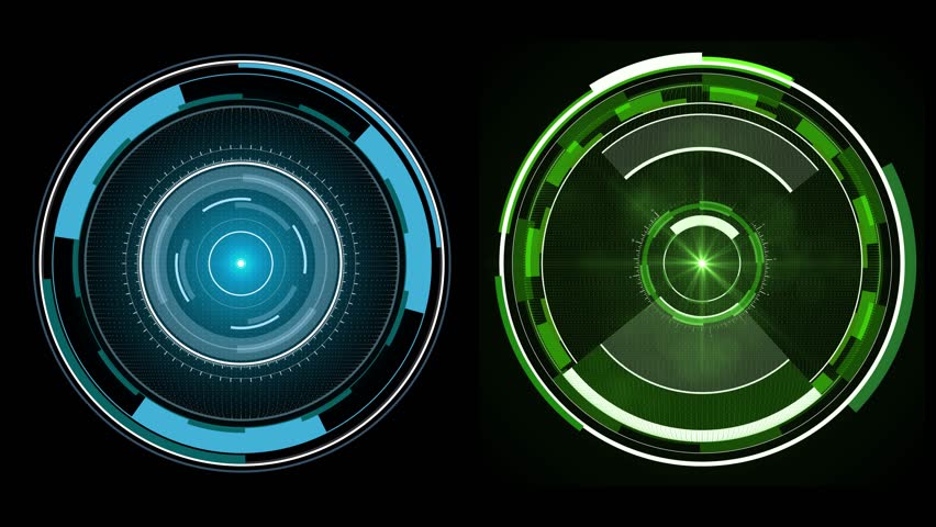 2 Colors of Sci-fi Circles. Stock Footage Video (100% Royalty-free