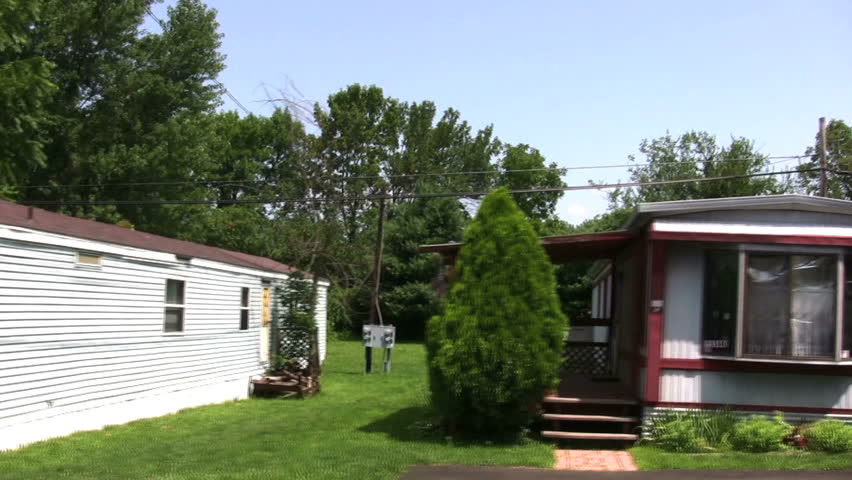 HD View From A Vehicle Of Trailer Park With Mobile Homes HD View From A Vehicle Of Trailer Park With Mobile Homes