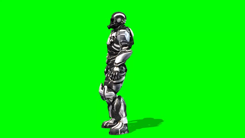 Futuristic Space Soldier - Talks Animation - Green Screen Stock Footage ...