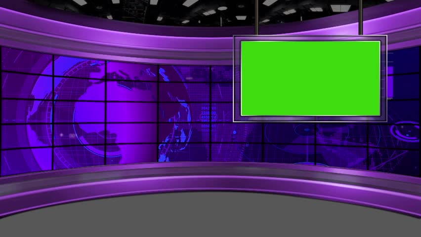 News- Broadcast TV Studio Green Screen Background ...