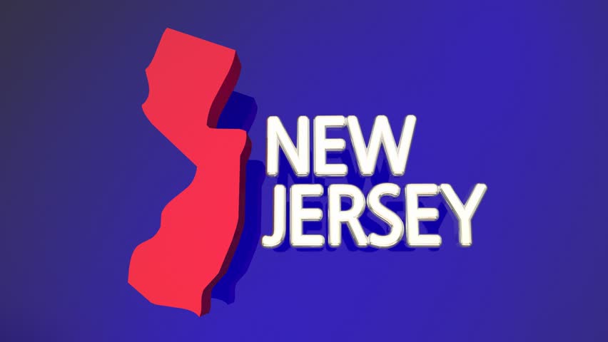 New Jersey NJ Animated State Map USA Zoom Close Up Stock Footage Video ...