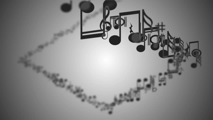 Animated Music Notes Move Vertically With Black Background Stock ...