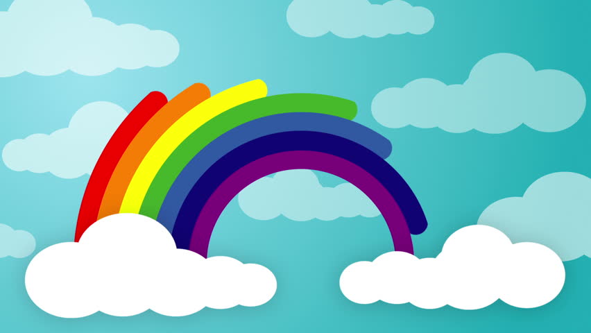 Animated Rainbow - Rainbow Is Created As Each Colour Beam 