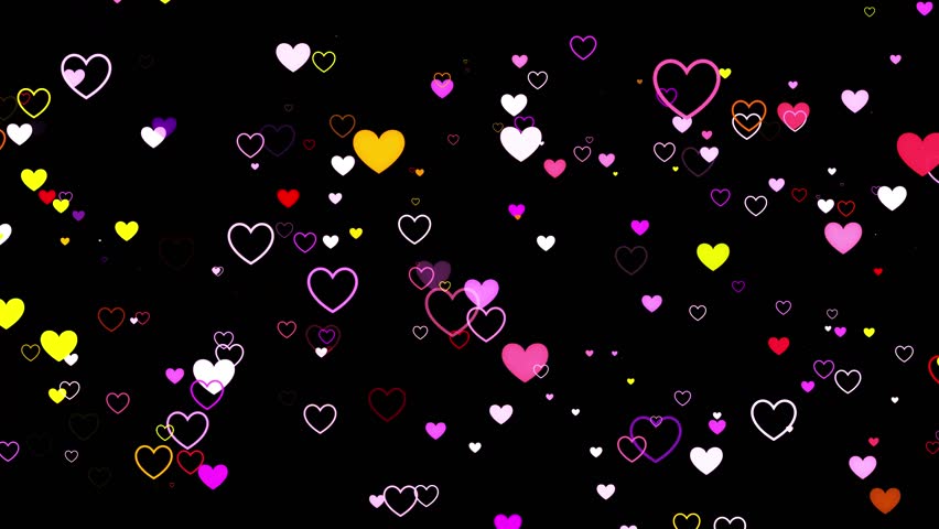 Glowing Neon Hearts Seamless Loop Background Stock Footage Video