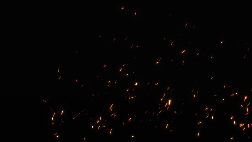 Fire Sparks From Campfire Over Black Background Stock Footage Video ...