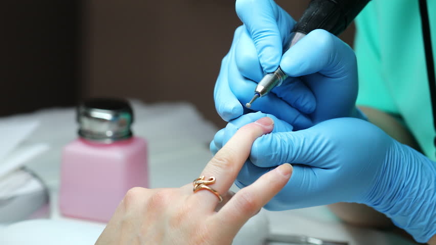 Nail Technician Stock Video Footage 4k And Hd Clips Nail Technician Giving Customer A Manicure At Salon Woman Receiving French