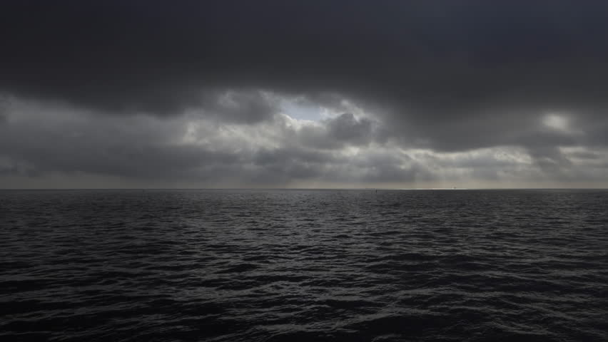 Thunderstorm Clouds Over Mediterranean Sea In Late Afternoon. Deep Blue ...